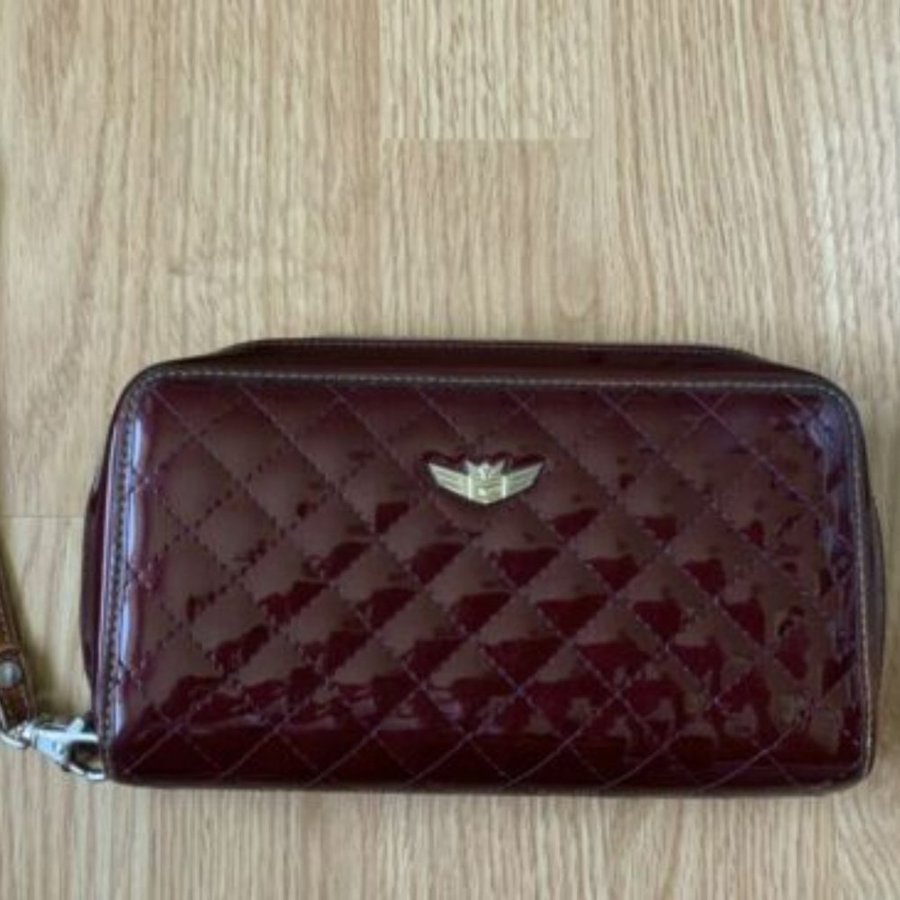 Consuela Quilted Maroon Wristlet Wallet